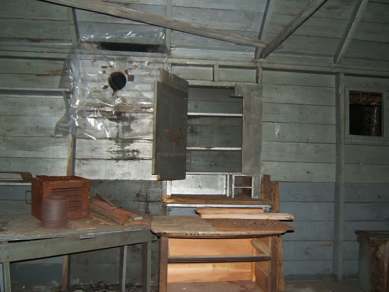 Looking inside the old cabins window