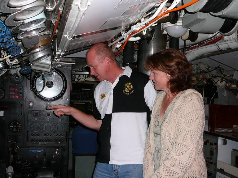 Paul showing Kathy the Helm