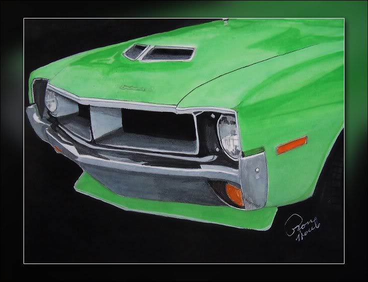 1970 Javalin Watercolor Painting by Ron Houle