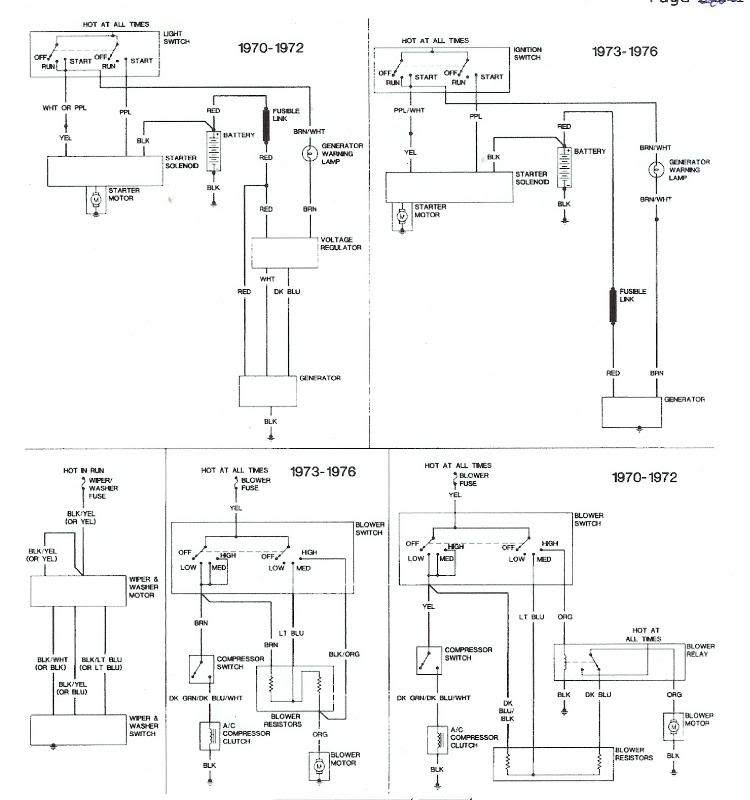 Body Control Wiring Diagram 1970-76 Vehicles