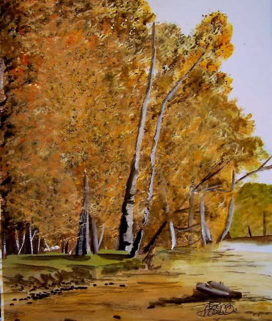 River of Gold Watercolor Painting by Pam Houle