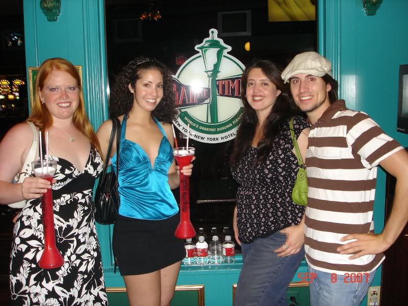 Outside the piano bar in New York, New York