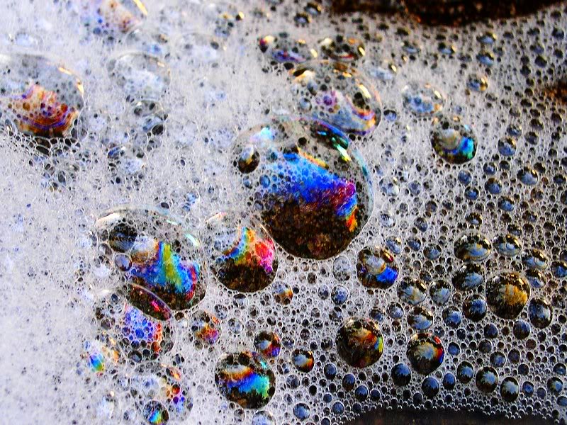 lots of bubbles on the ground