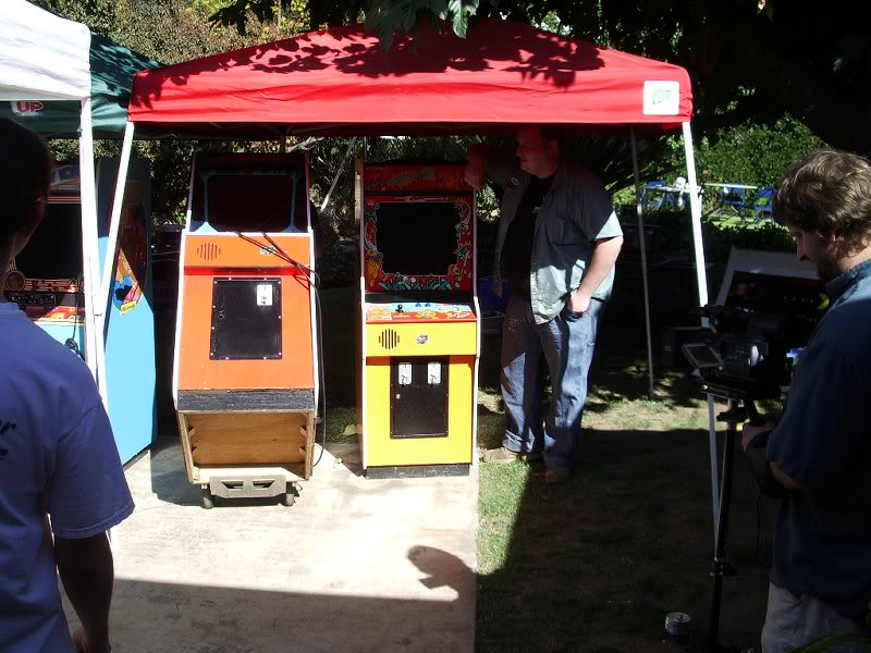 set up day - arcade games setting up in the back
