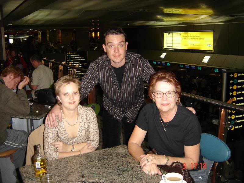 Liesl and Mac and Tillie at JHB airport
