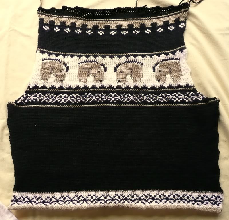 Back of Fjord vest after blocking