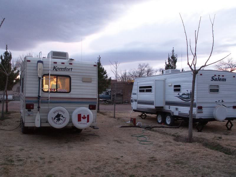 Settling down for the night. Our 21 foot 5th wheel seem...