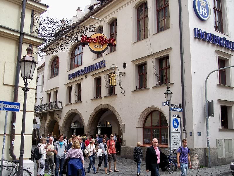 Hofbrauhaus on the right and Hard Rock, Munich on the L...