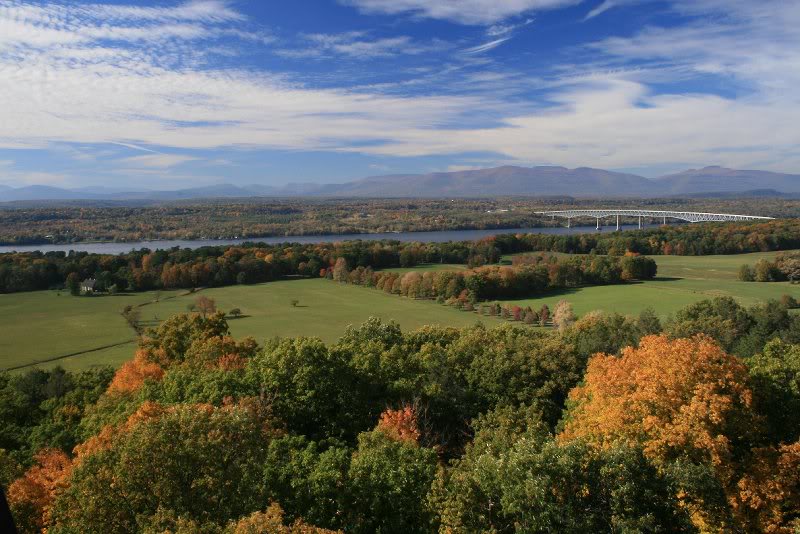 View of northern Catskill Mountains and Kingston-Rhinec...