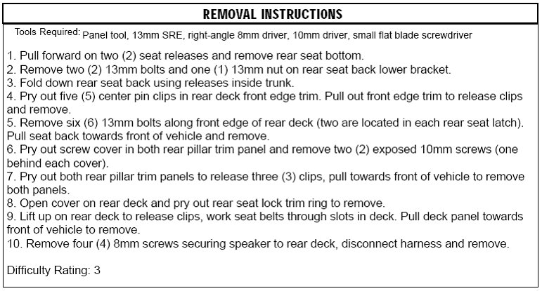 rear speaker install
