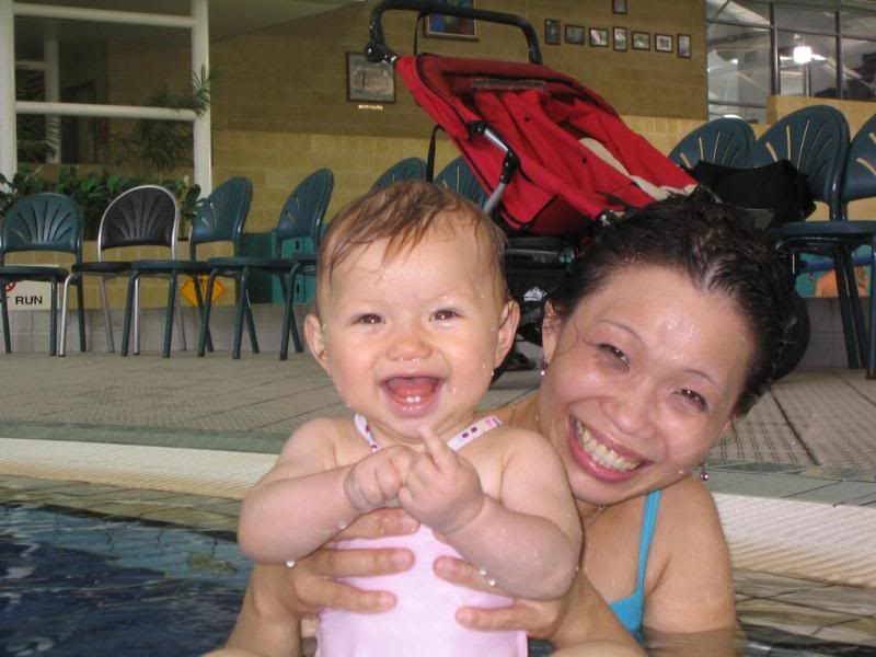 Mummy and Annabelle in the pool