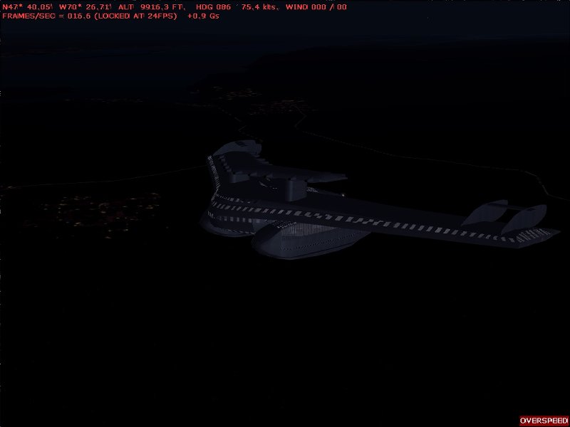 Flying up the St. Lawrence Seaway at 10:30 that night.