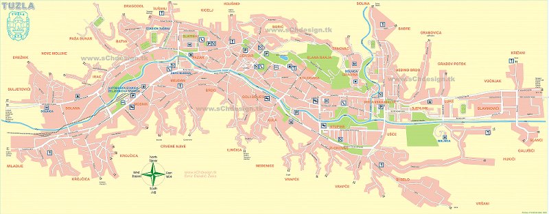 Tuzla map - Mapa Tuzle