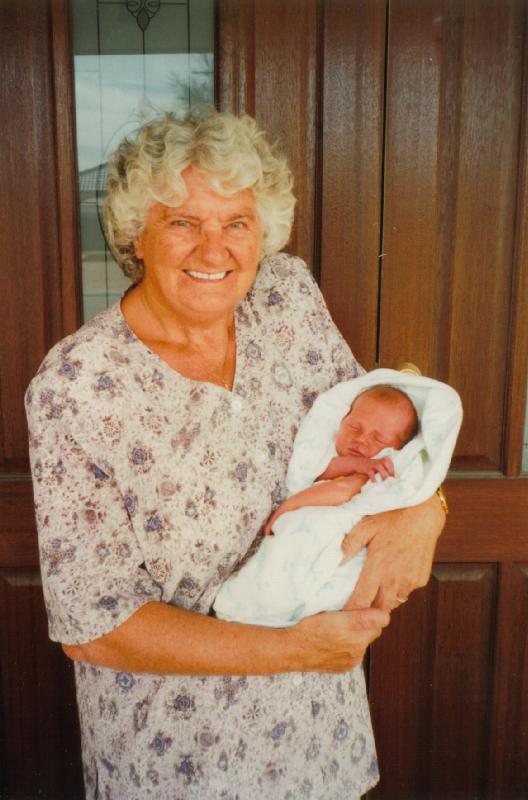 Great Granma Joan with Pamela - April 1997