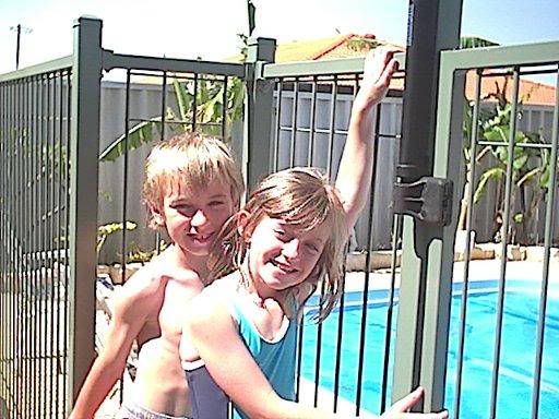 Kids ready for pool - let us in!