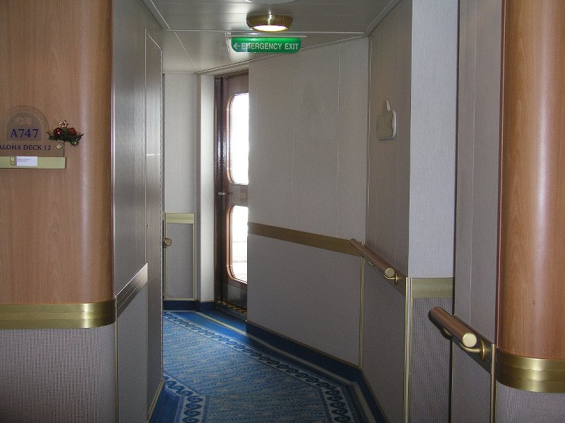 1. aloha deck 12 hall -- door at end of hall opens to s...