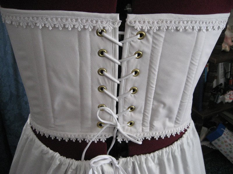 closeup of back lacing