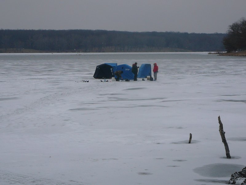 Ice Fisherman on the Lake