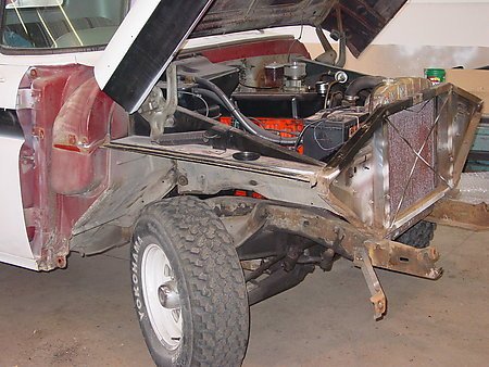 Closer look at removed front clip parts.