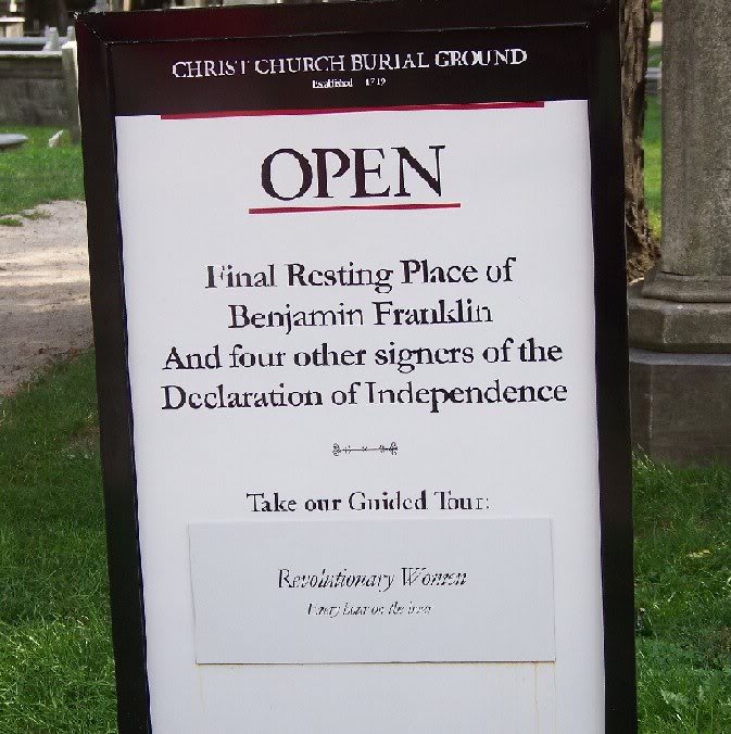 philadelphia-ch rist church burial ground tour sign