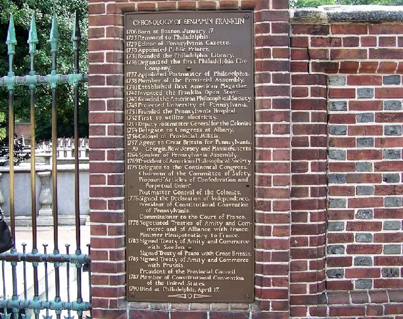 philadelphia-ch rist churchyard-benj amin franklin chrono...