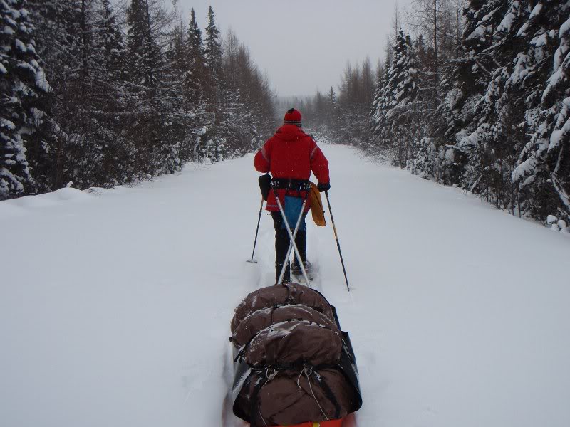 Gail heading up Mijin Lake Road
