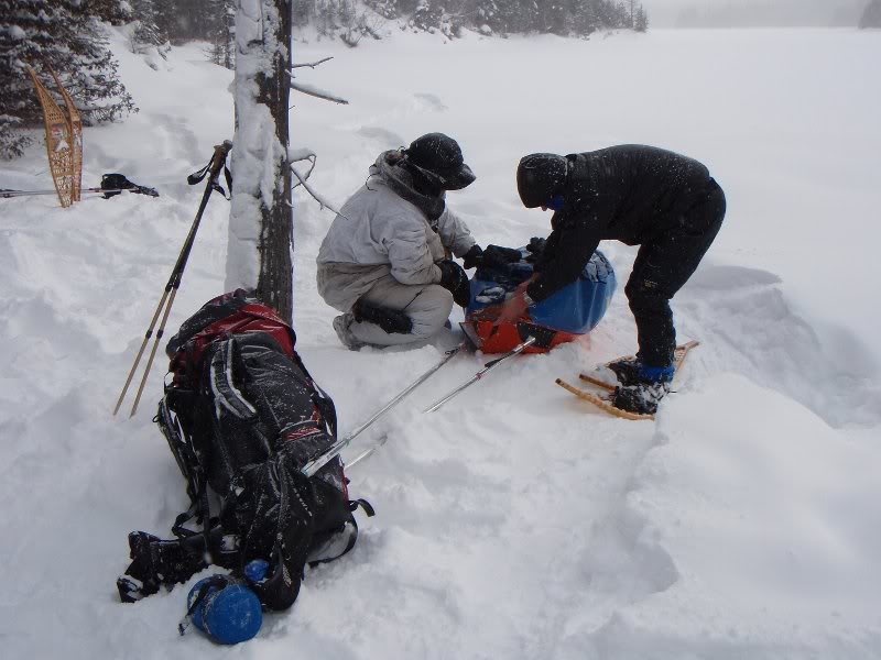 Michael and Dave discussing sledge details