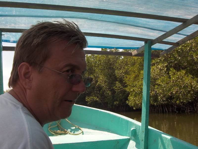 Chicago Bob on boat in lagoon