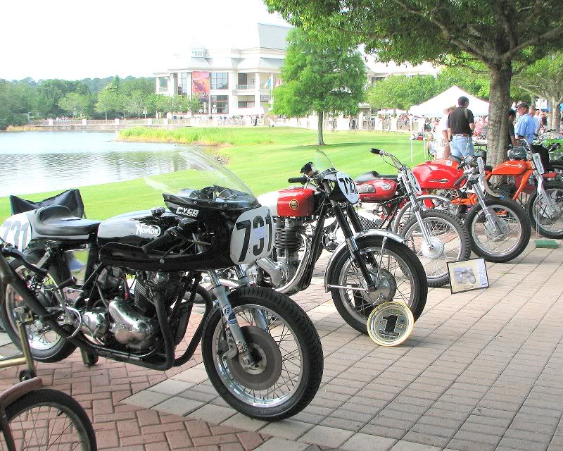 Classic bikes encircle the lake at World Golf Village