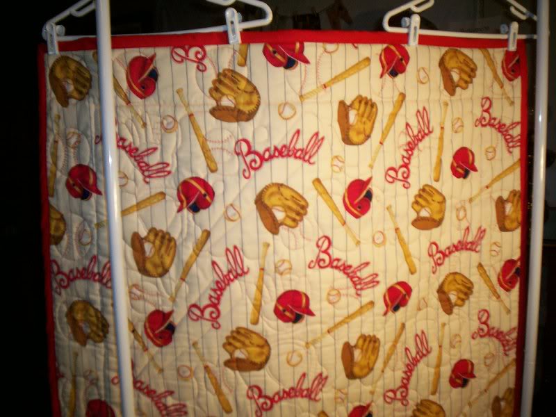 Baseball Quilt Back