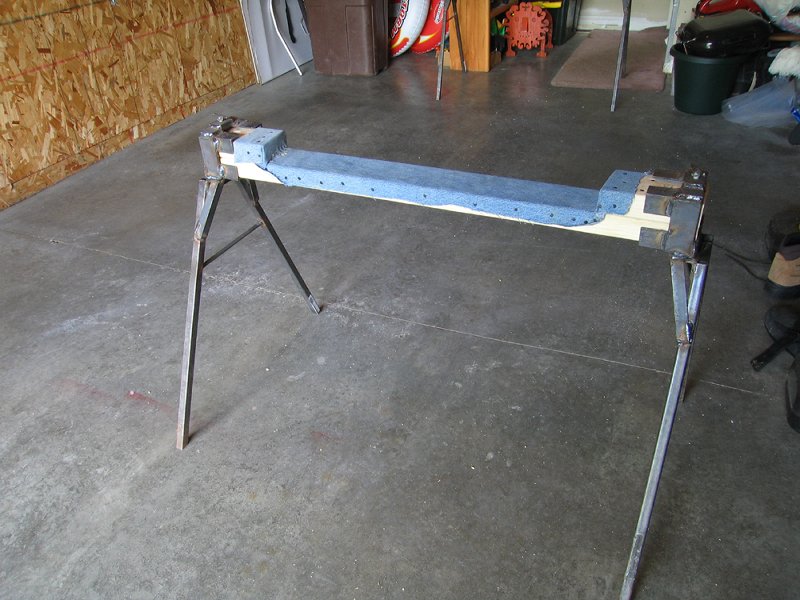 A Single Boat Support With Legs Attached.