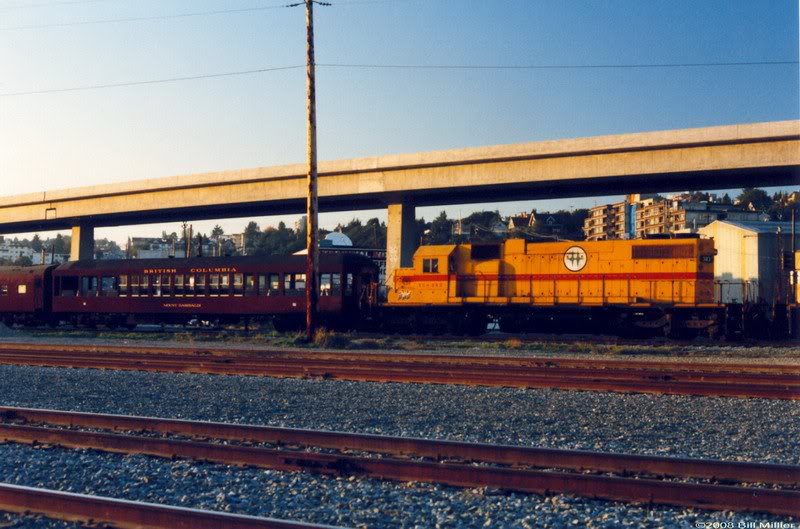 BC Hydro SD38-2 383 leads WCRA tourtrain thru New Westm...