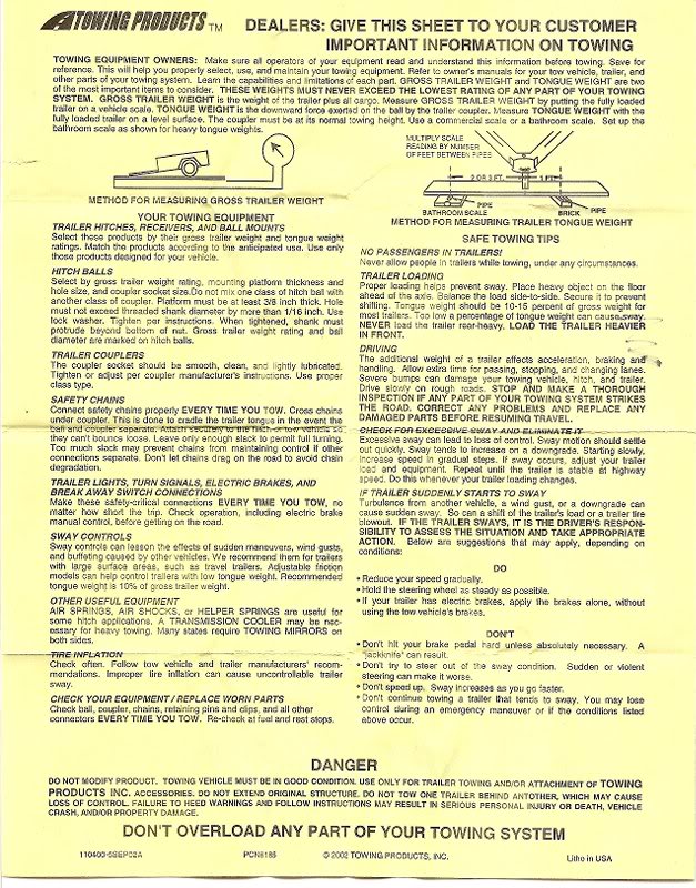 Towing Consumer Info