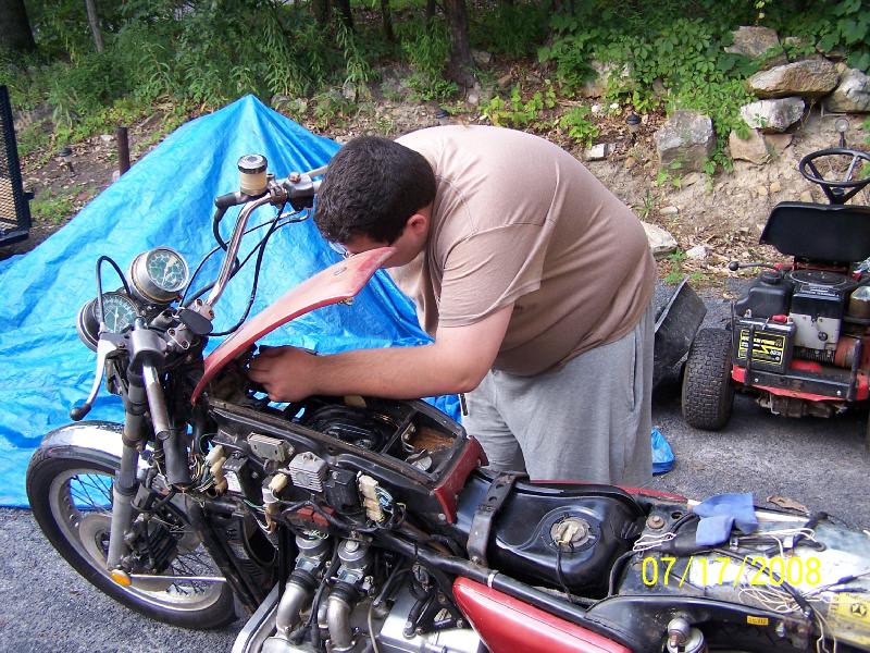 Brenton working on the fuel gauge