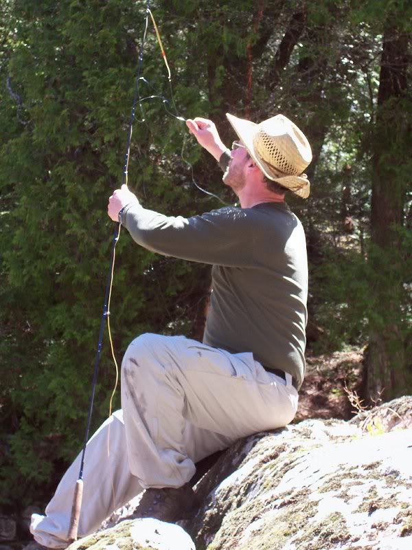 Chris prepares to wet his line