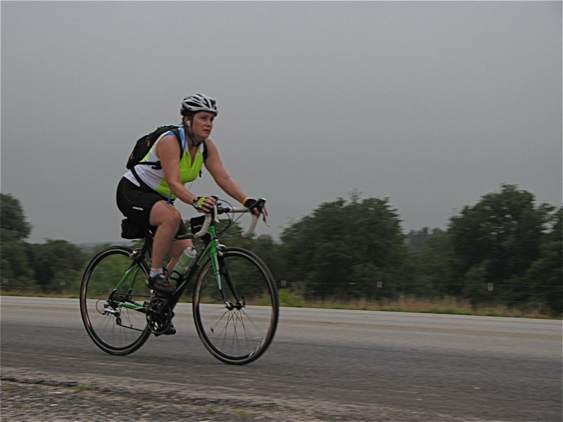 Bike rider on centennial ride.
