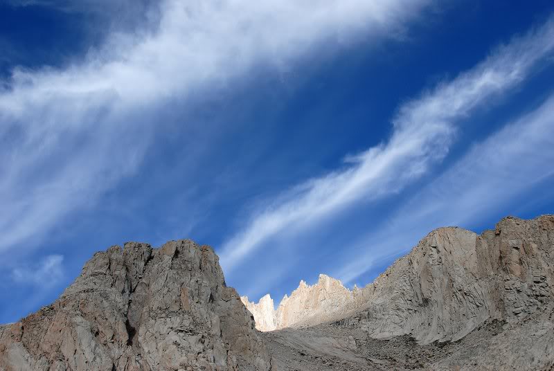 Sun on Whitney Crest, that's where we're headed