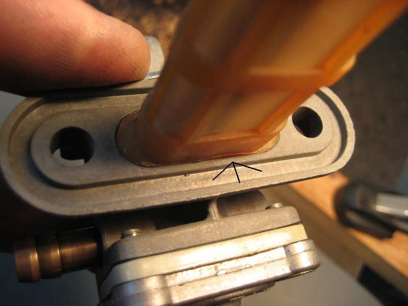 filter screen dimple installed position