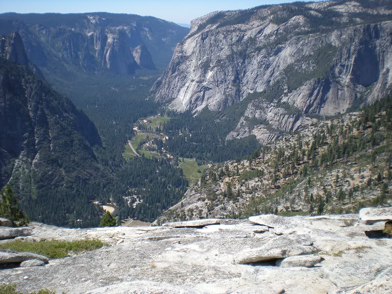 Dizzying View to Yosemite Valley from North Dome.