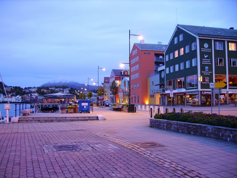 kristiansund as it gets dark