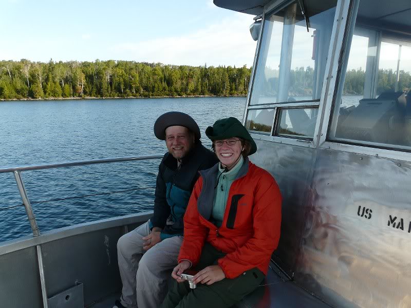 Dave and Michelle on the foredeck of the Voyager