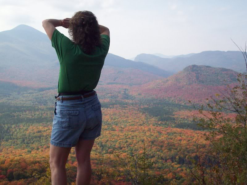 Fran shields eyes from sun