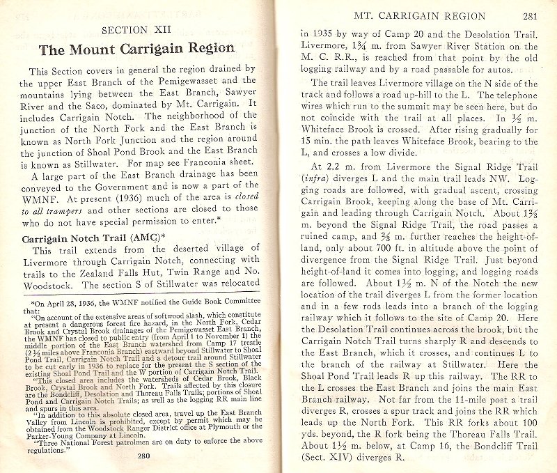 Carrigain Notch Trail 1936 WMG 1