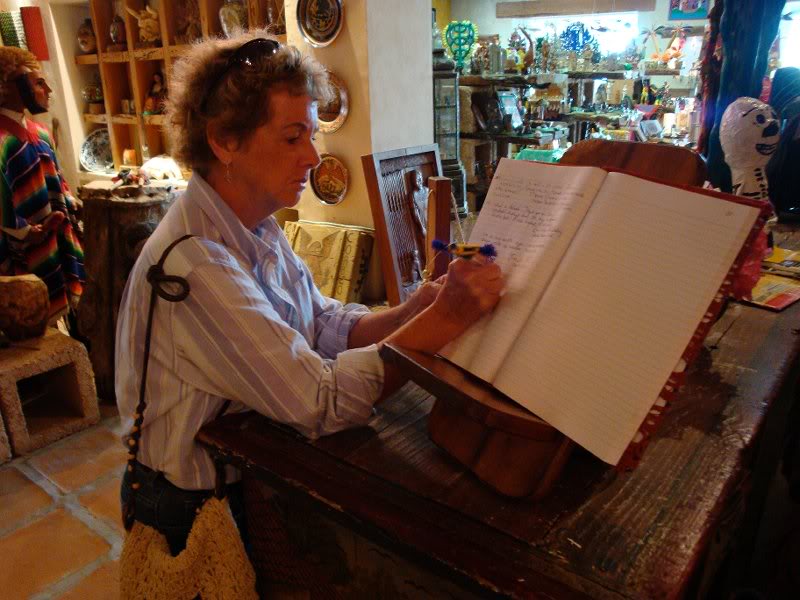 Suz signing guest book