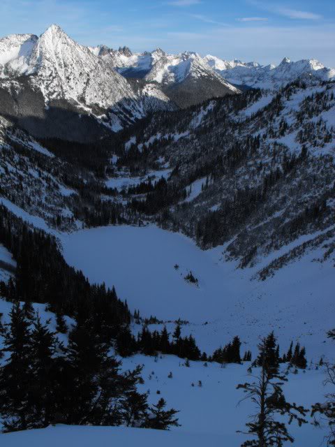 lake ann below chute skiied yesterday across