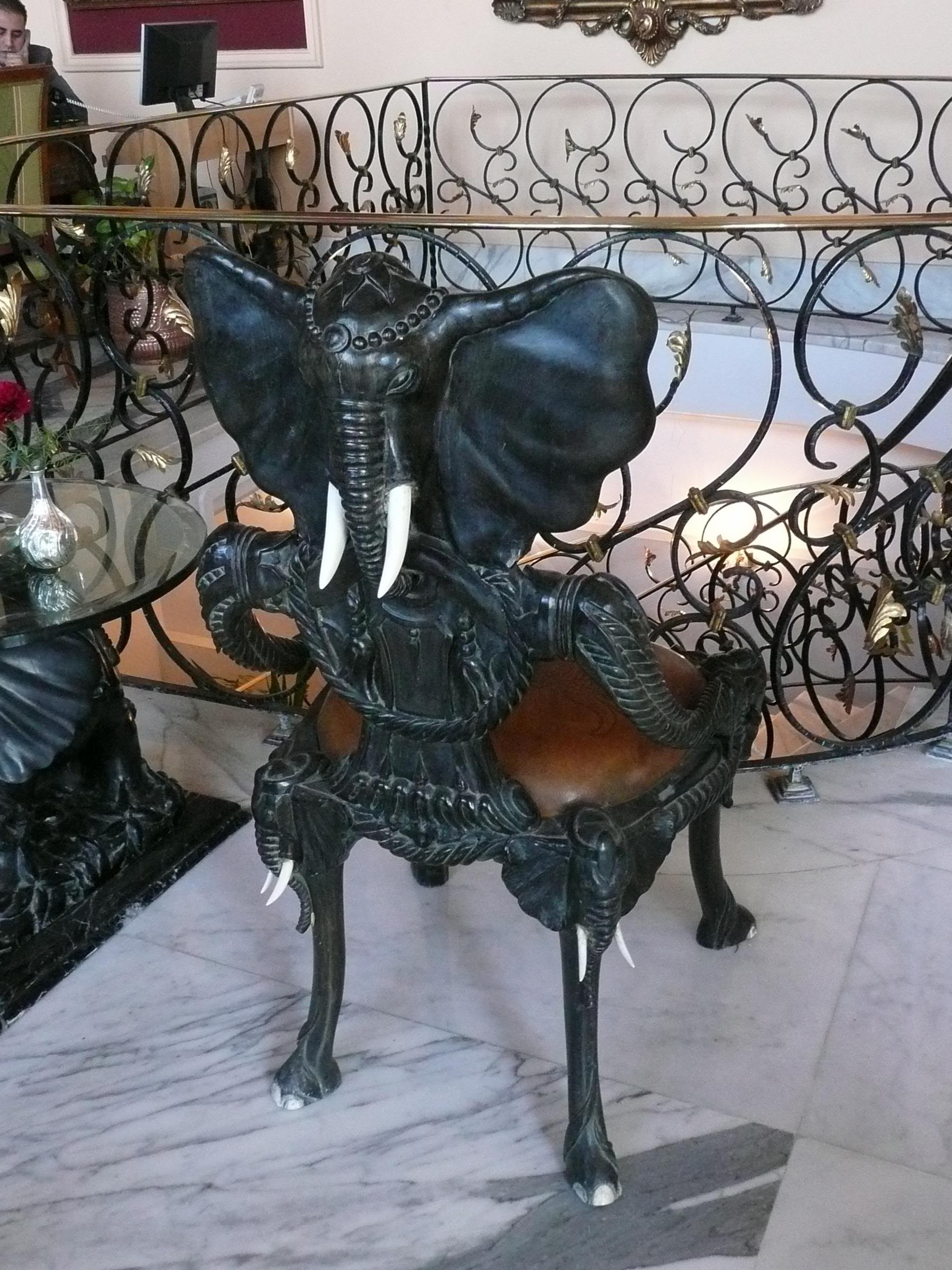 King Farouk's elephant chair, Salamlek Palace Hotel, Al...