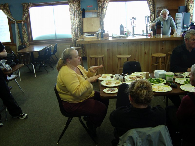 Dave's wife Bev in yellow