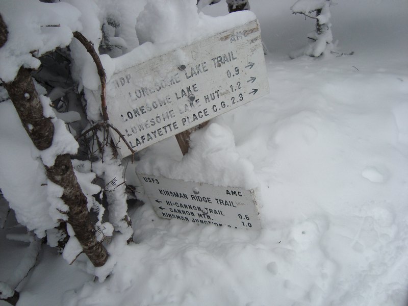 Lonesome Lake/Kinsman Ridge trail junction