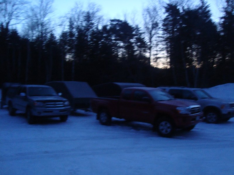 parking lot full at Santanoni