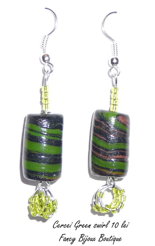 cercei Green Swirl 10 lei vandut